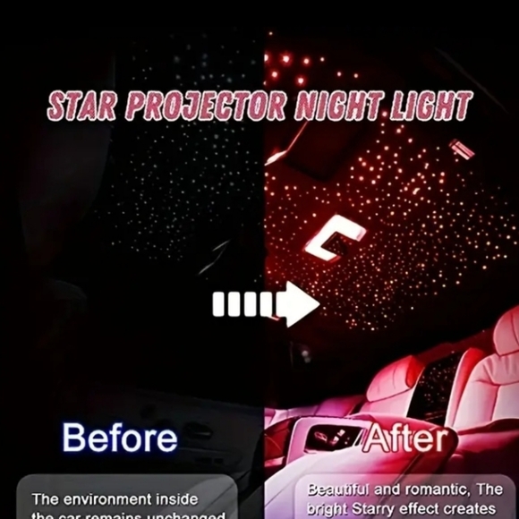 Mini red LED Starry Sky Ceiling Decor Night Lamp with Adjustable Stars - Picture 2 of 13